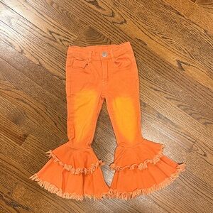 Orange Flared Kids Bottoms